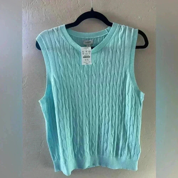 J Crew factory Cable sweater shell Size Large Blue - Size L - NWT - Picture 2 of 3